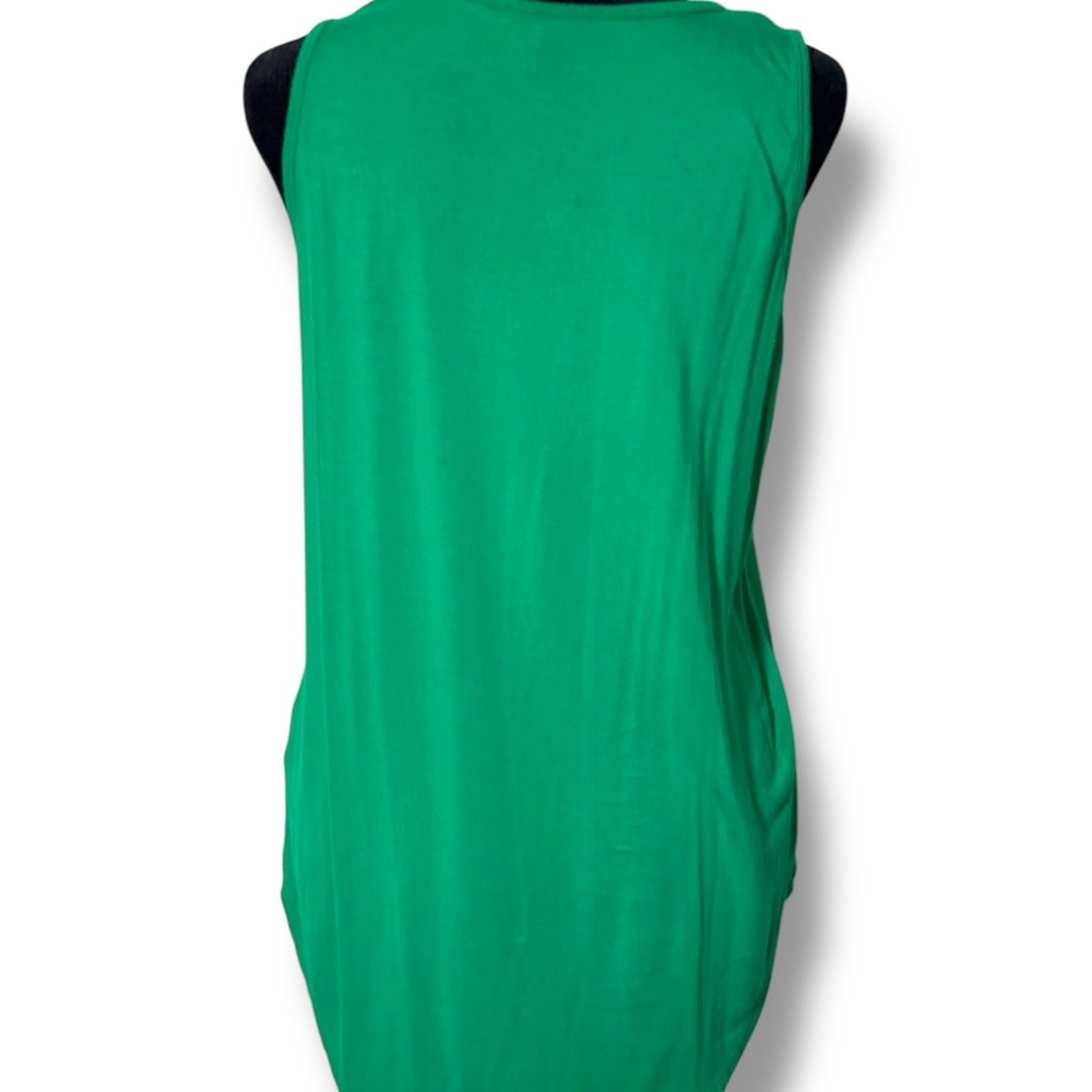 Cable & Gauge NWOT Forest Green Cotton High Low Scoop Neck Relaxed Tank Top - Picture 6 of 15